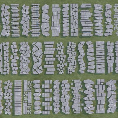 中式汀步3D模型