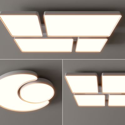 现代吸顶灯 方形吸顶灯 圆形 几何 超薄  卧室 客厅 儿童房 简约