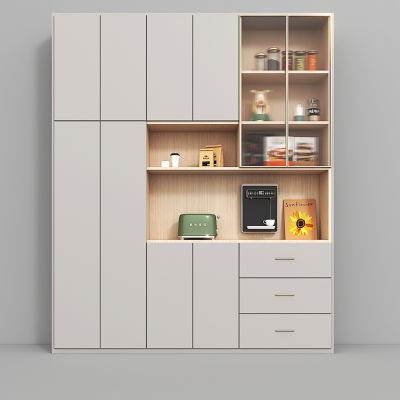 现代奶油风酒柜