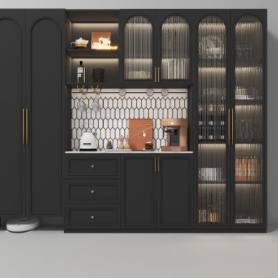 法式奶油风酒柜