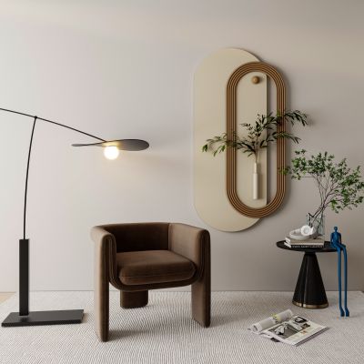 现代奶油风墙饰挂件装饰画挂画组合休闲椅落地灯