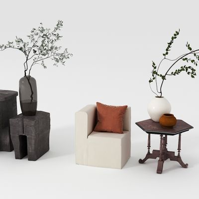 中古休闲椅边几组合