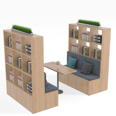 卡座阅读桌椅组合