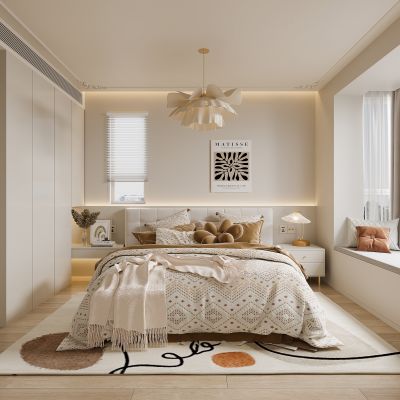 现代奶油风卧室