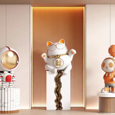 现代公仔雕塑玩偶饰品摆件