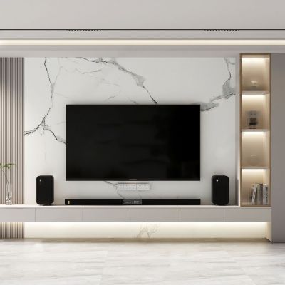 现代客厅电视背景墙