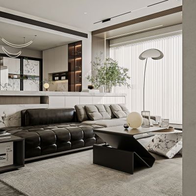 现代意式轻奢客厅