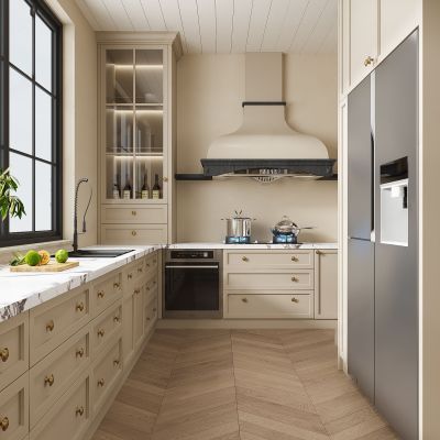 美式奶油风封闭式厨房