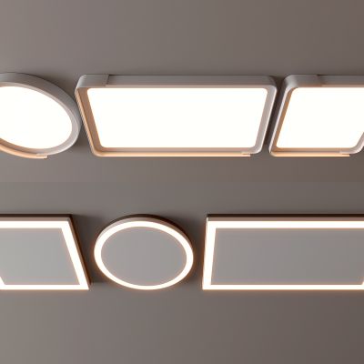 现代吸顶灯 方形吸顶灯 圆形 几何 超薄  卧室 客厅 儿童房 简约