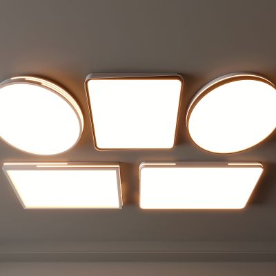 现代吸顶灯 方形吸顶灯 圆形 几何 超薄  卧室 客厅 儿童房 简约