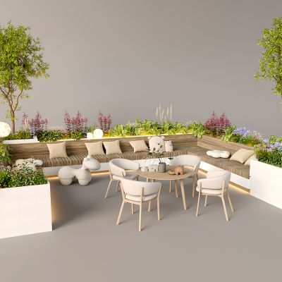 su现代庭院座椅 景观小品 庭院沙发 景观座椅