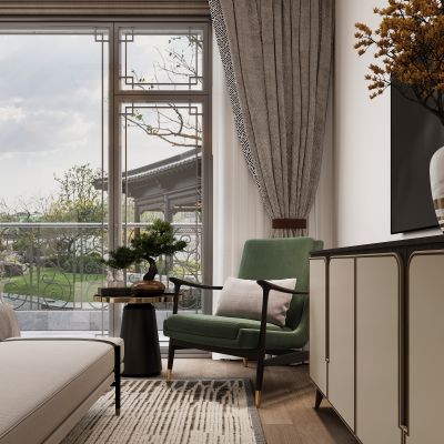 新中式休闲椅组合