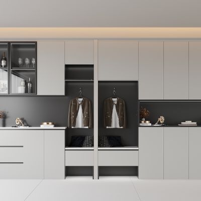 现代玄关鞋柜 隔断 饰品摆件 