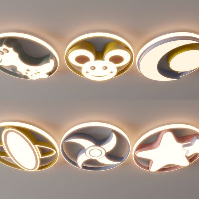 现代儿童吸顶灯 卡通吸顶灯 男童卧室 女童卧室吸顶灯 圆形 可爱 儿童卧室