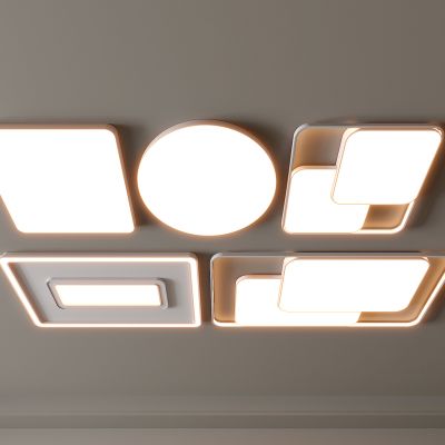 现代吸顶灯 方形吸顶灯 圆形 几何 超薄  卧室 客厅 儿童房 简约