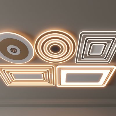 现代吸顶灯 方形吸顶灯 圆形 几何 超薄  卧室 客厅 儿童房 简约