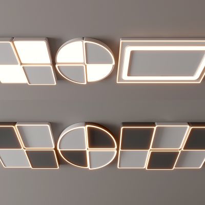 现代吸顶灯 方形吸顶灯 圆形 几何 超薄  卧室 客厅 儿童房 简约