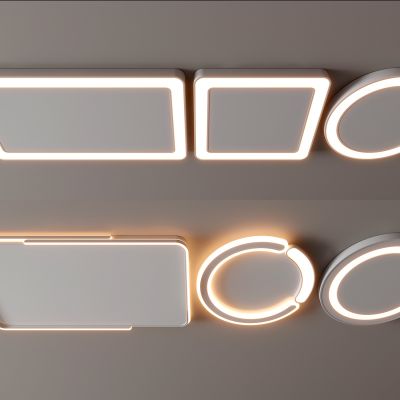 现代吸顶灯 方形吸顶灯 圆形 几何 超薄  卧室 客厅 儿童房 简约