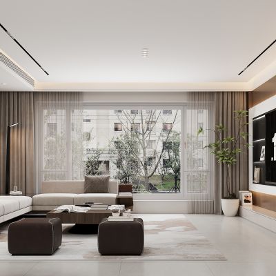 现代客厅，沙发组合，