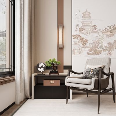 新中式休闲椅组合