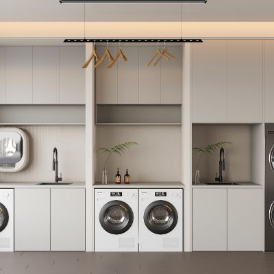 现代洗衣机柜