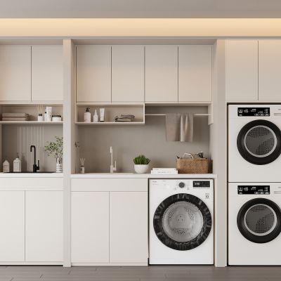 现代洗衣机柜