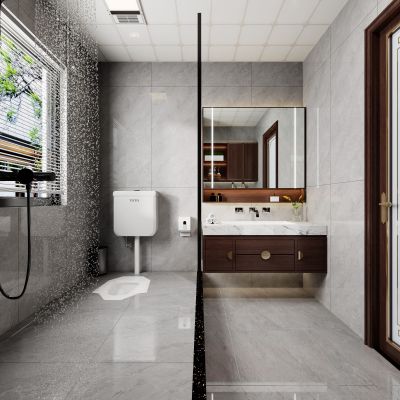 新中式卫生间，卫生间