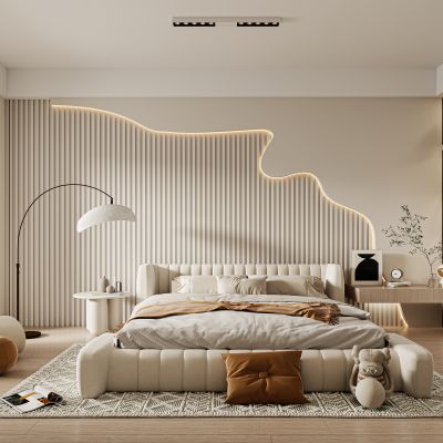 现代奶油风卧室，卧室，主卧