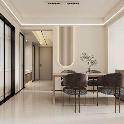 现代餐厅，餐厅，过道