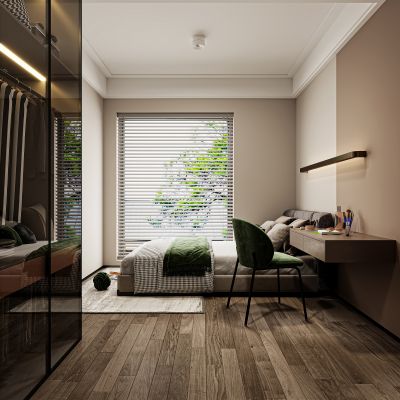 现代卧室，卧室，次卧，小孩房