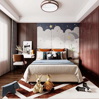 新中式儿童房，儿童房，小孩房