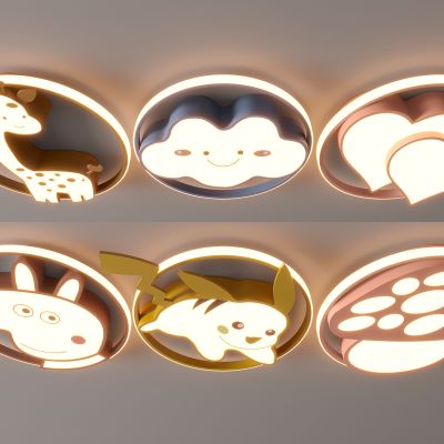 现代儿童吸顶灯 卡通吸顶灯 男童卧室 女童卧室吸顶灯 圆形 可爱 儿童卧室
