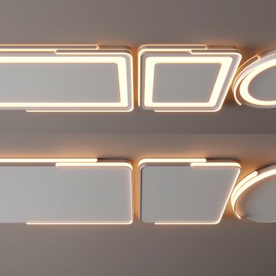 现代吸顶灯 方形吸顶灯 圆形 几何 超薄  卧室 客厅 儿童房 简约