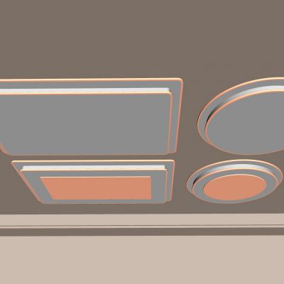 现代吸顶灯 方形吸顶灯 圆形 几何 超薄  卧室 客厅 儿童房 简约SU模型