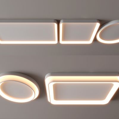 现代吸顶灯 方形吸顶灯 圆形 几何 超薄  卧室 客厅 儿童房 简约