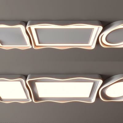 现代吸顶灯 方形吸顶灯 圆形 几何 超薄  卧室 客厅 儿童房 简约