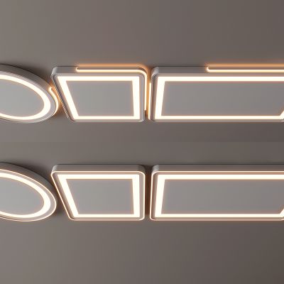 现代吸顶灯 方形吸顶灯 圆形 几何 超薄  卧室 客厅 儿童房 简约