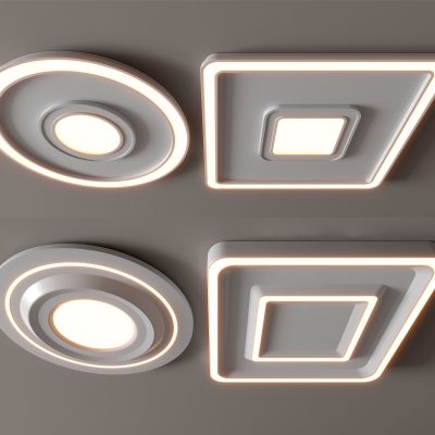 现代吸顶灯 方形吸顶灯 圆形 几何 超薄  卧室 客厅 儿童房 简约