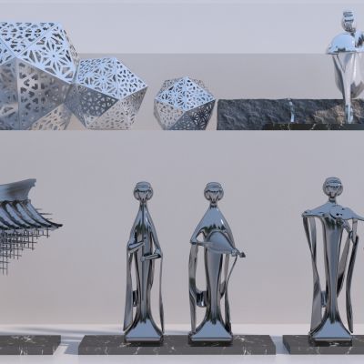 现代艺术雕塑3D模型