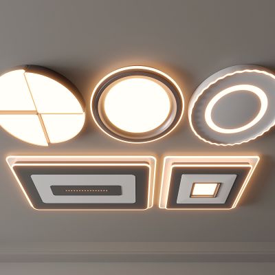 现代吸顶灯 方形吸顶灯 圆形 几何 超薄  卧室 客厅 儿童房 简约