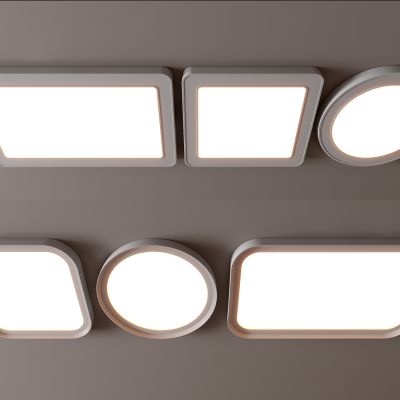现代吸顶灯 方形吸顶灯 圆形 几何 超薄  卧室 客厅 儿童房 简约