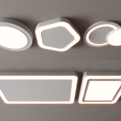 现代吸顶灯 方形吸顶灯 圆形 几何 超薄  卧室 客厅 儿童房 简约