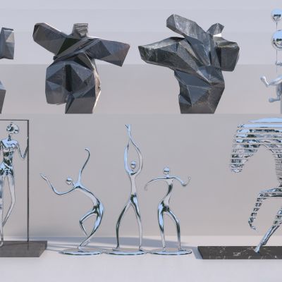 现代艺术雕塑3D模型