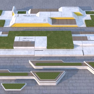 现代景观树池3D模型