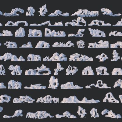 新中式景观太湖石3D模型