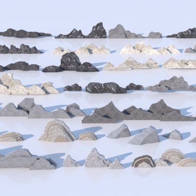 新中式片石假山3D模型