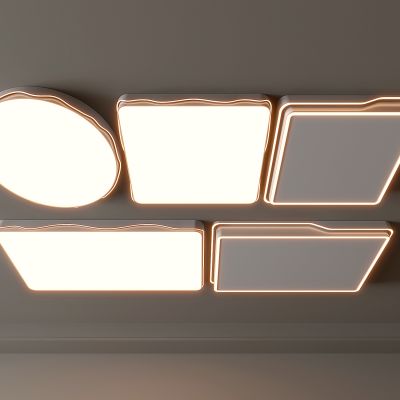 现代吸顶灯 方形吸顶灯 圆形 几何 超薄  卧室 客厅 儿童房 简约