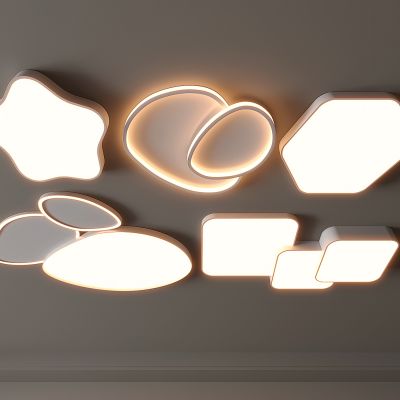 现代吸顶灯 方形吸顶灯 圆形 几何 超薄  卧室 客厅 儿童房 简约