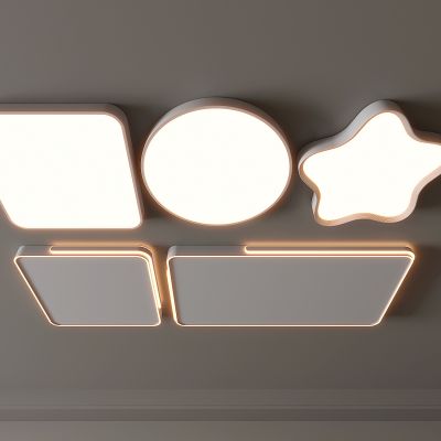 现代吸顶灯 方形吸顶灯 圆形 几何 超薄  卧室 客厅 儿童房 简约