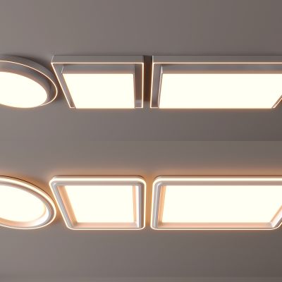 现代吸顶灯 方形吸顶灯 圆形 几何 超薄  卧室 客厅 儿童房 简约